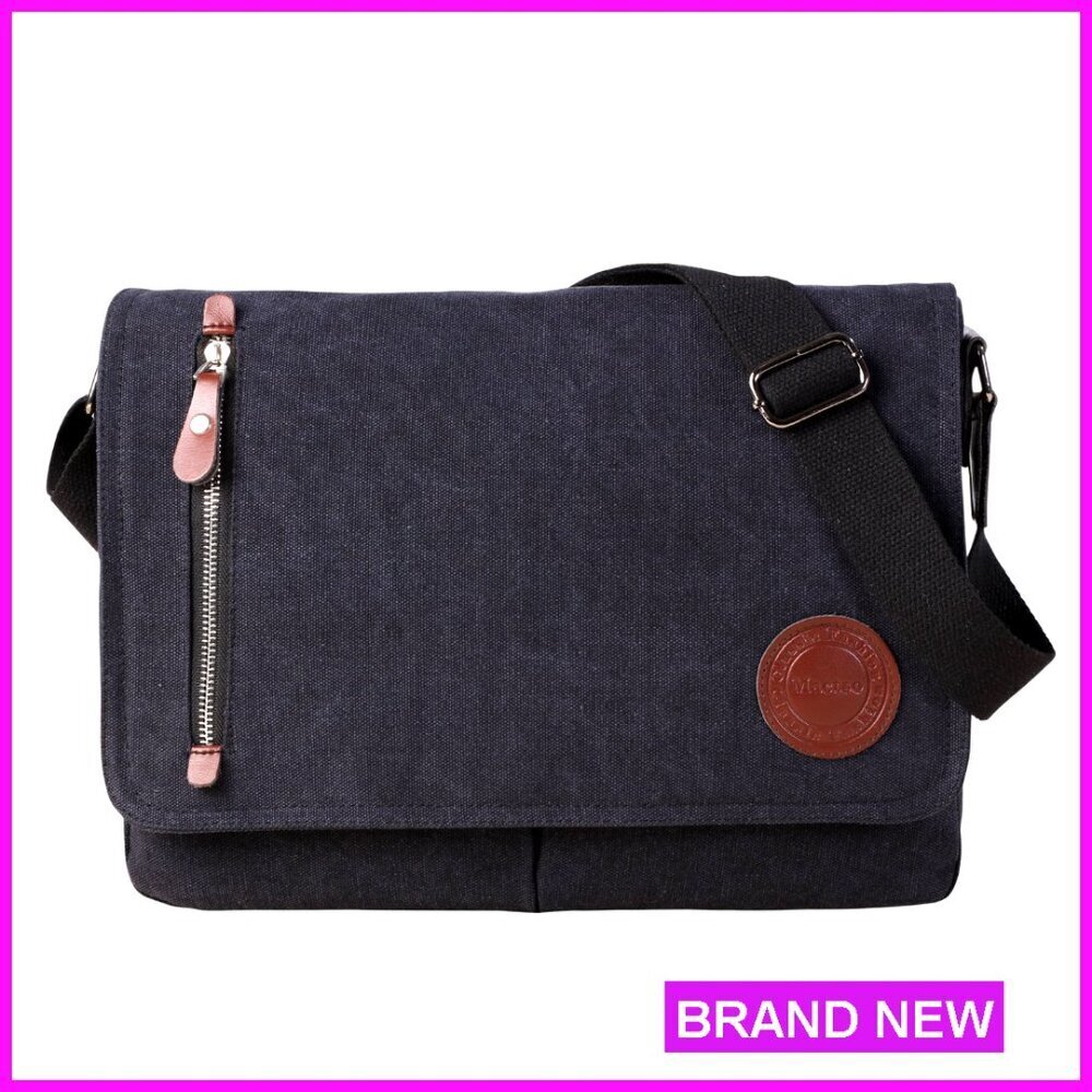 Vintage Canvas Messenger Bag 13.5" Laptop Shoulder Bag Travel Satchel